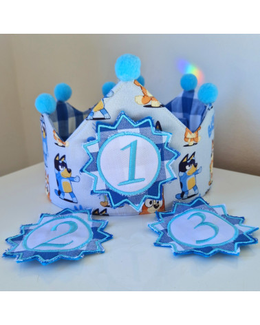 Corona Bluey, corona de Bluey, corona infantil, corona para niños, corona primer año, Corona Bingo